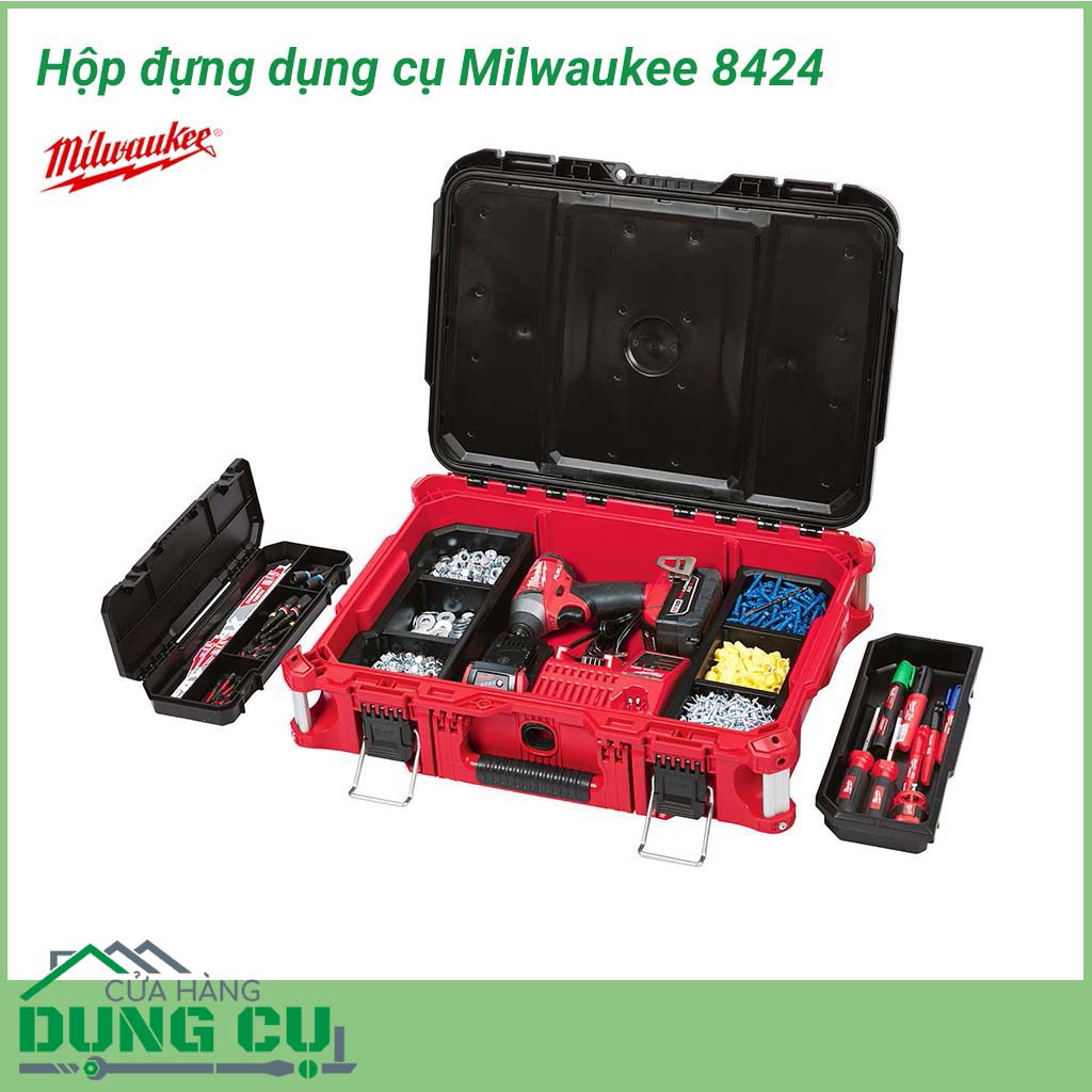 Hộp đồ nghề gia đình Milwaukee 8424&nbsp;là dòng sản phẩm đựng đồ nghề cao cấp sử dụng để đựng các thiết bị gia đình như: máy khoan mini, máy bắt vít, ốc, bu lông,...&nbsp;Đây là sản phẩm&nbsp;được&nbsp;ưa chuộng,&nbsp;đánh giá cao vì tính tiện dụng giúp bảo , thiết bị.
