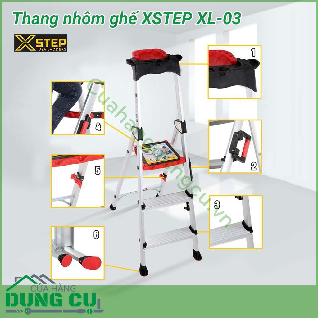 Thang nhôm ghế XSTEP XL-03&nbsp;là dòng sản phẩm ngày càng phổ biến và được biết đến sử dụng bởi người tiêu dùng trong rất nhiều công việc khác nhau của gia đình.