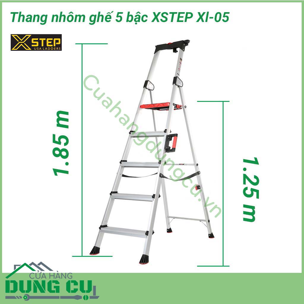 Thang nhôm ghế XSTEP XL-05&nbsp;với những ưu điểm vượt trội, tiện lợi cho người sử dụng hiện đang là một sản phẩm được ưa chuộng trong dòng thang nhôm ghế gia đình, văn phòng.