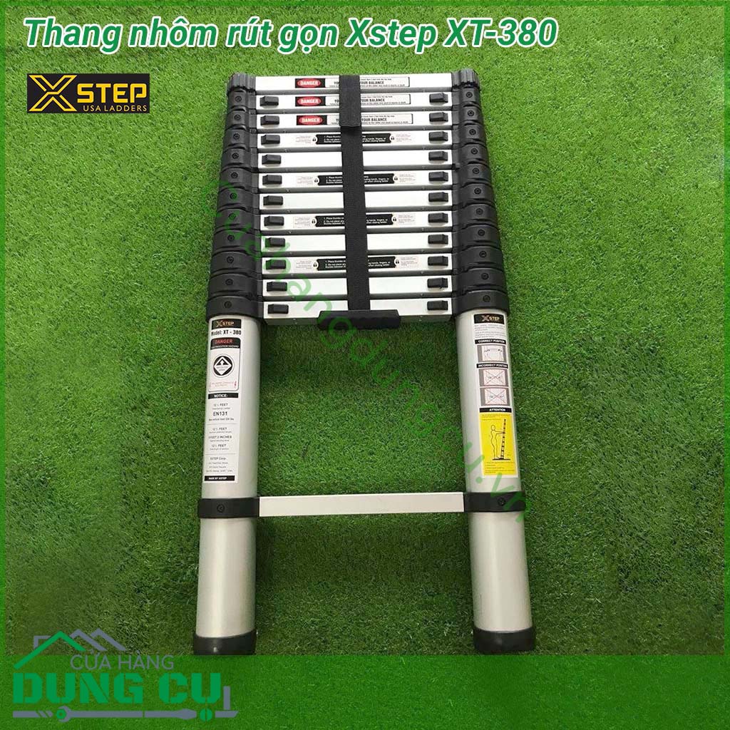 Thang nhôm rút gọn đa năng XSTEP XT-380&nbsp;là sản phẩm hữu dụng cho việc thao tác trong nhà và cả ngoài trời, các công việc sửa chữa trên cao. Thang có khả năng rút gọn, tiện cho việc di chuyển hay cất giữ, phù hợp cho thợ điện, viễn thông, xây dựng.&nbsp;