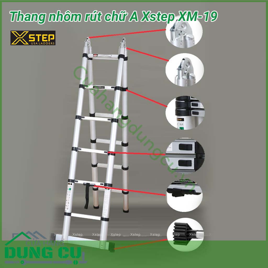 Thang nhôm rút chữ A Xstep XM-19&nbsp;là dòng&nbsp;thang nhôm rút gọn&nbsp;cao cấp chuyên nghiệp&nbsp;phục vụ cho ngành Điện lực - Viễn thông - Công nghiệp - Xây dựng....