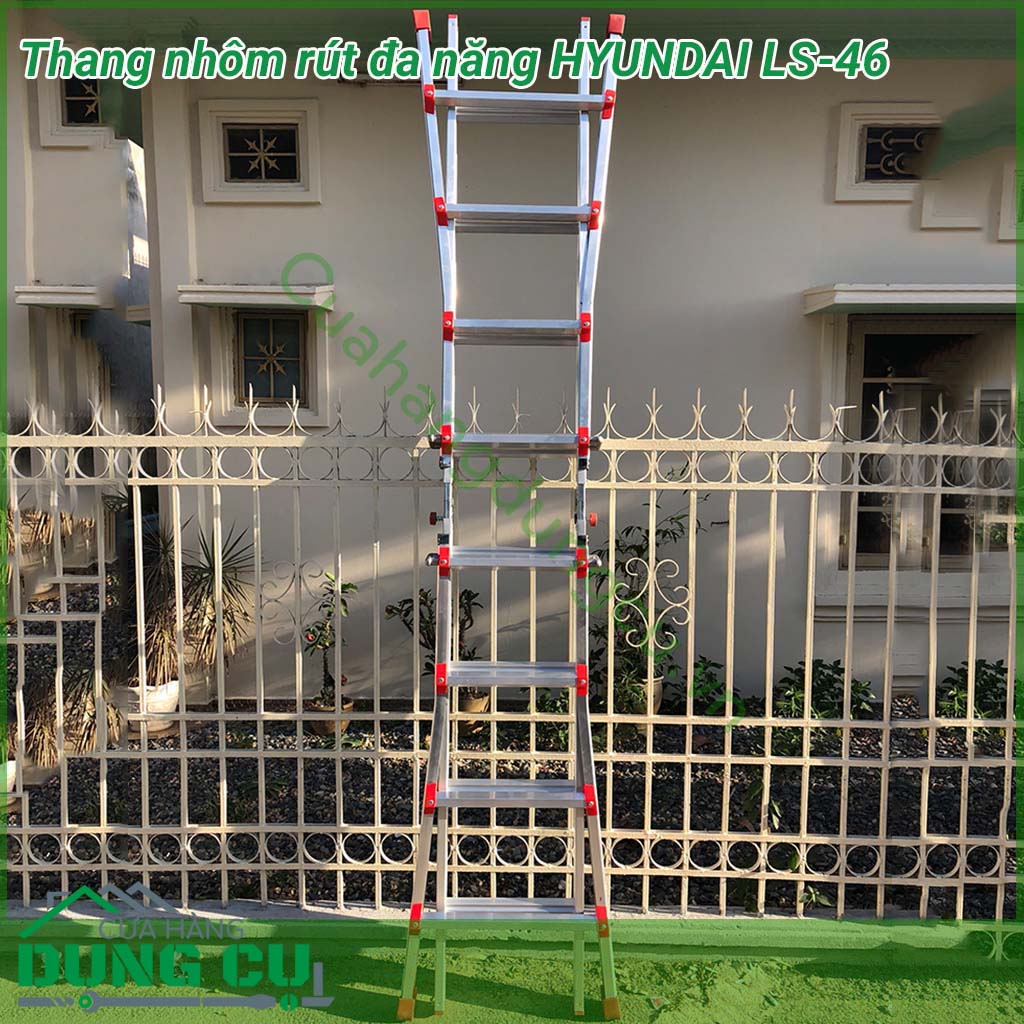 Thang nhôm Hyundai rút chữ A LS-46&nbsp;đem lại sự tiện dụng cho người dùng nhờ các kiểu thang được thiết kế mạnh mẽ hiện đại và linh hoạt. Giữ nguyên màu nhôm chất lượng cao sang trọng phối đỏ mang lại vẻ nam tính mạnh mẽ cho người dùng