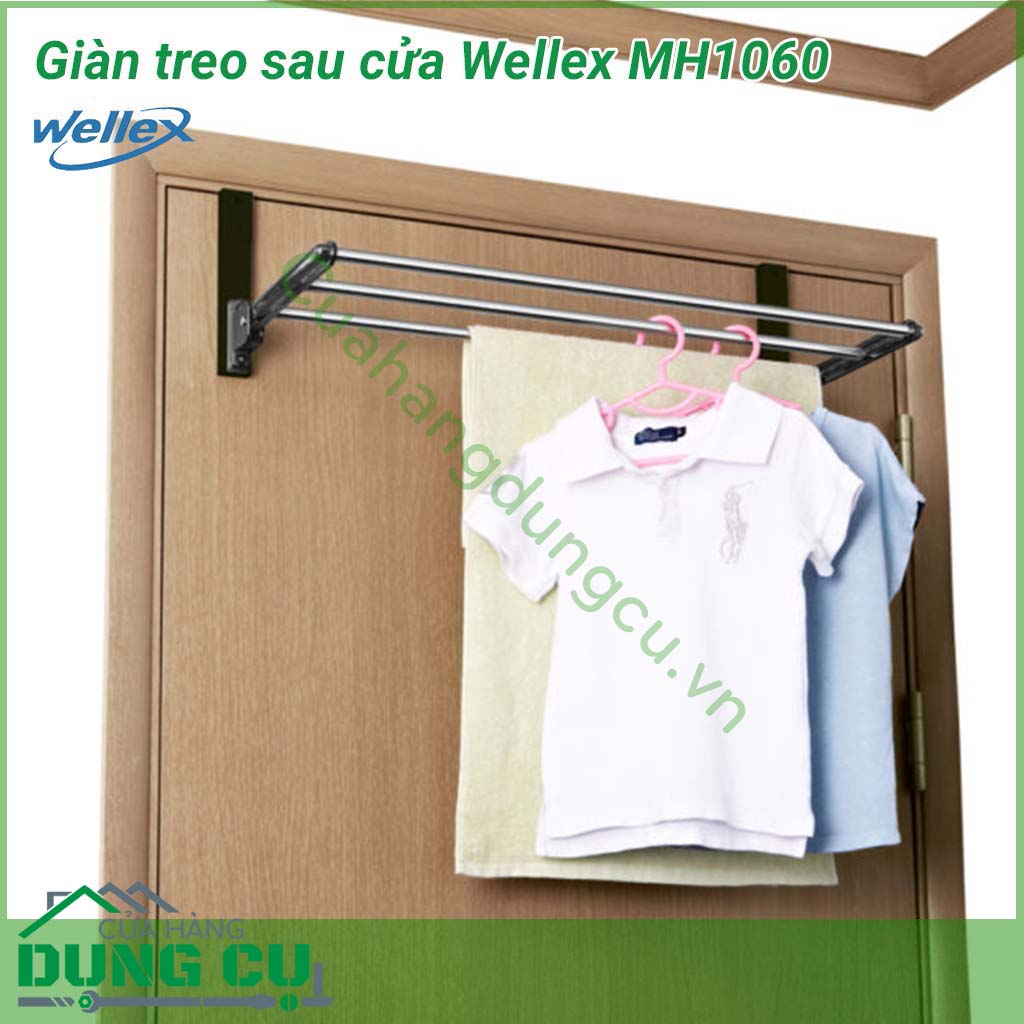 Giá treo đồ gập gọn sau cửa Wellex MH1060 được sản xuất từ chất liệu&nbsp;bền đẹp, chắc chắn. Chất liệu liệu cứng cáp kết hợp cùng khả năng chịu lực tốt,&nbsp;giúp bạn treo quần áo và các vật dụng gia đình được&nbsp;an toàn, dễ dàng