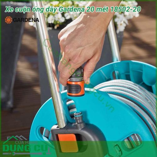 Xe cuộn ống dây tưới Gardena 20m 18502-20 được thiết kế dành cho khu vườn có diện tích vừa và nhỏ. Với 20 mét dây 13mm, vòi tưới cổ điển cùng đầy đủ các phụ kiện để kết nối với vòi cấp nước.