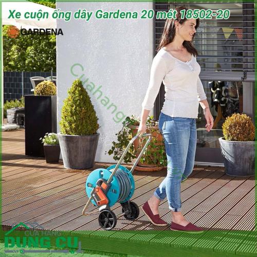 Xe cuộn ống dây tưới Gardena 20m 18502-20 được thiết kế dành cho khu vườn có diện tích vừa và nhỏ. Với 20 mét dây 13mm, vòi tưới cổ điển cùng đầy đủ các phụ kiện để kết nối với vòi cấp nước.