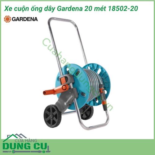 Xe cuộn ống dây tưới Gardena 20m 18502-20 được thiết kế dành cho khu vườn có diện tích vừa và nhỏ. Với 20 mét dây 13mm, vòi tưới cổ điển cùng đầy đủ các phụ kiện để kết nối với vòi cấp nước.