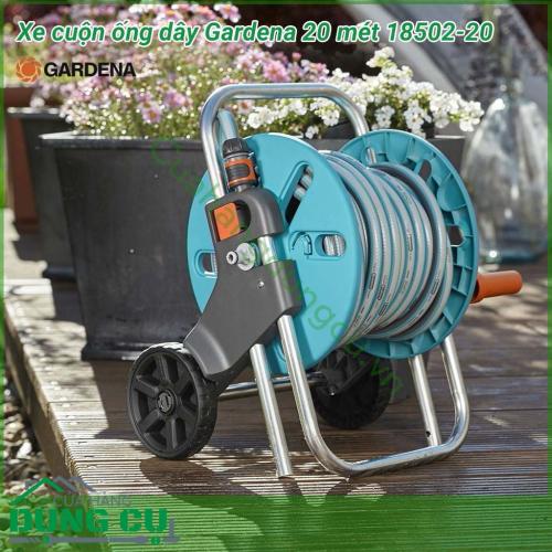 Xe cuộn ống dây tưới Gardena 20m 18502-20 được thiết kế dành cho khu vườn có diện tích vừa và nhỏ. Với 20 mét dây 13mm, vòi tưới cổ điển cùng đầy đủ các phụ kiện để kết nối với vòi cấp nước.