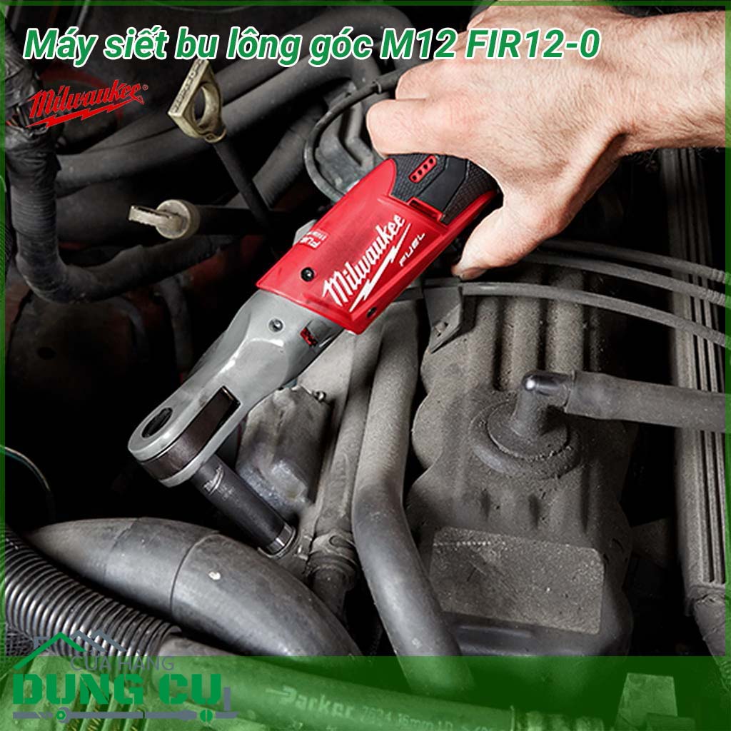 Máy siết bu lông góc Milwaukee M12 FIR12-0&nbsp;sử dụng đầu vặn loại 1/2 inch với mô men xoắn 81Nm, tốc độ không tải 0 – 175 vòng / phút, tăng cường khả năng vận hành mạnh mẽ, giúp tháo và siết bu lông vừa dễ dàng, nhanh chóng lại đảm bảo tính an toàn cao.