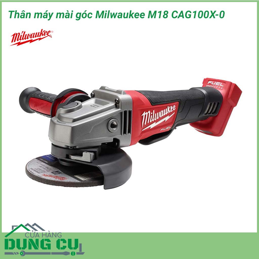 Thân máy mài góc Milwaukee M18 CAG100X-0&nbsp;động cơ hiện đại cung cấp sức mạnh bền bỉ giúp tạo ra các năng lượng duy trì tối đa để hoàn thành các ứng dụng làm nhẵn bề mặt, mài và cắt một cách dễ dàng nhất.