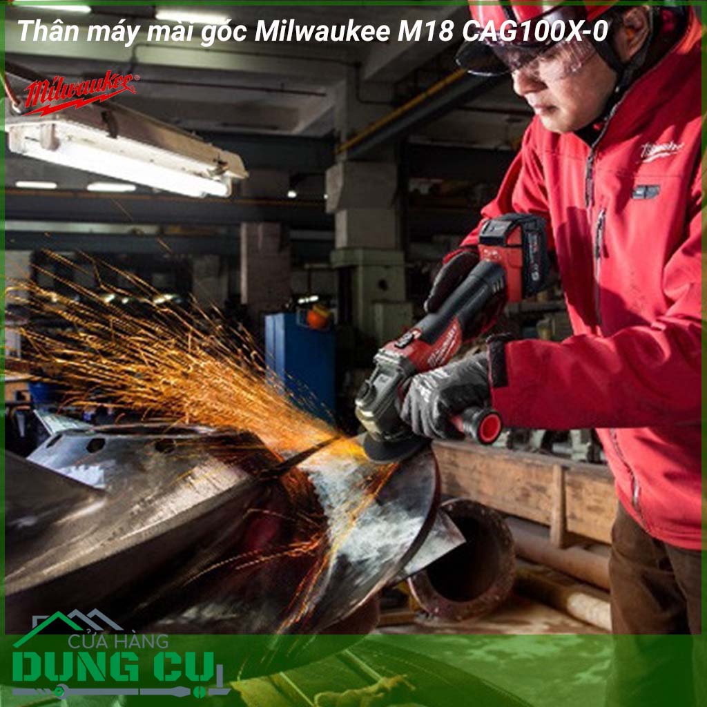 Thân máy mài góc Milwaukee M18 CAG100X-0&nbsp;động cơ hiện đại cung cấp sức mạnh bền bỉ giúp tạo ra các năng lượng duy trì tối đa để hoàn thành các ứng dụng làm nhẵn bề mặt, mài và cắt một cách dễ dàng nhất.