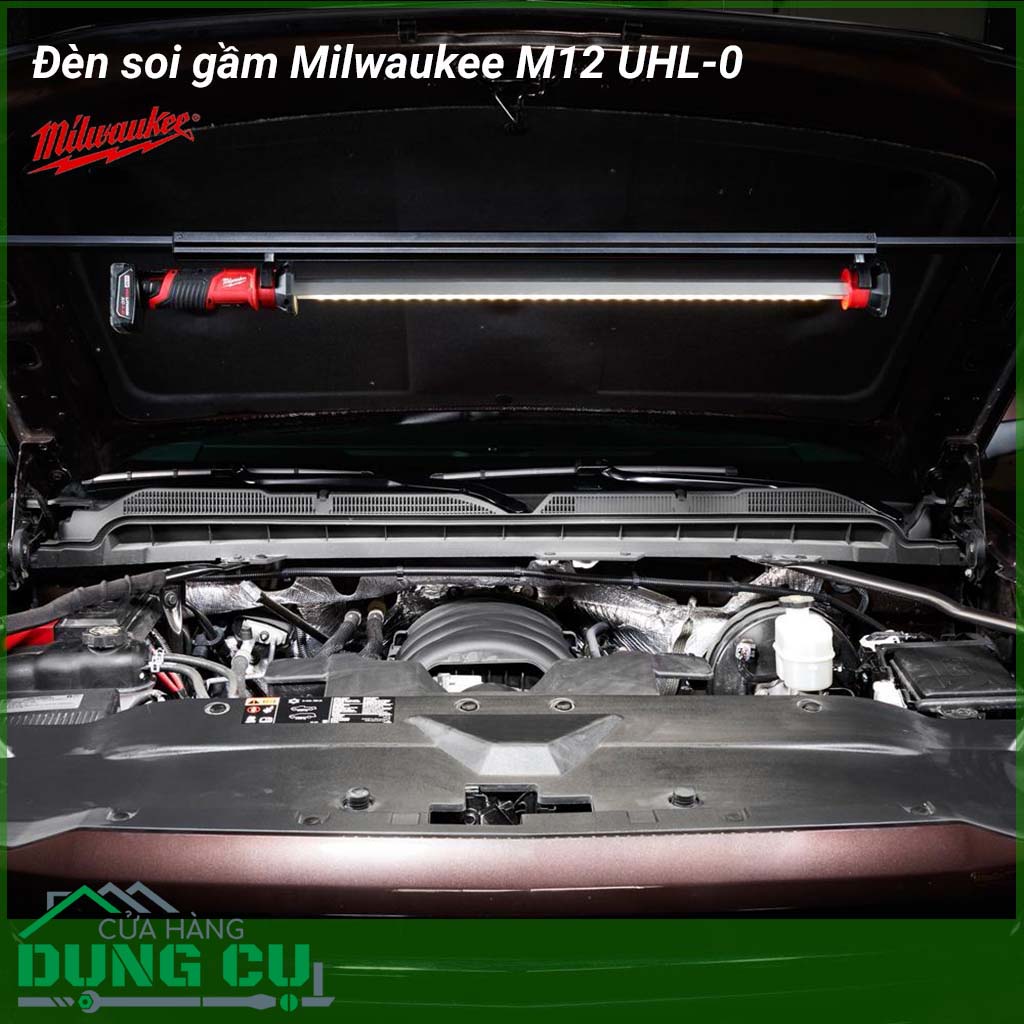 Đèn led soi gầm Milwaukee M12 UHL-0 ánh sáng chiếu trực tiếp, người dùng có thể nhìn thấy cả gầm xe dễ dàng. Đèn thích hợp sử dụng cho công việc sửa chữa ô tô, nơi không có nhiều ánh sáng.&nbsp;