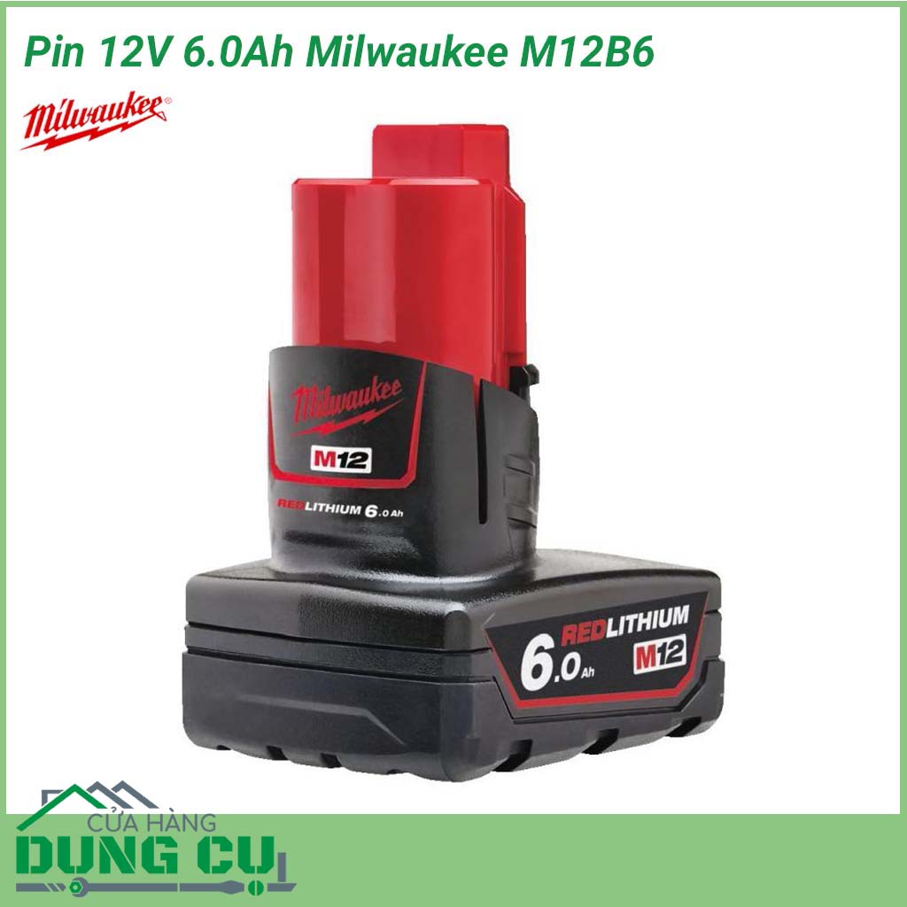 Pin 12V 6.0Ah Milwaukee M12B6&nbsp;phụ kiện chất lượng cho hiệu suất làm việc cao trong thực tế, được áp dụng những công nghệ tiên tiến hiện đại cho thời gian sử dụng lâu dài và hiệu năng vượt trội trong mọi nhu cầu ứng dụng.