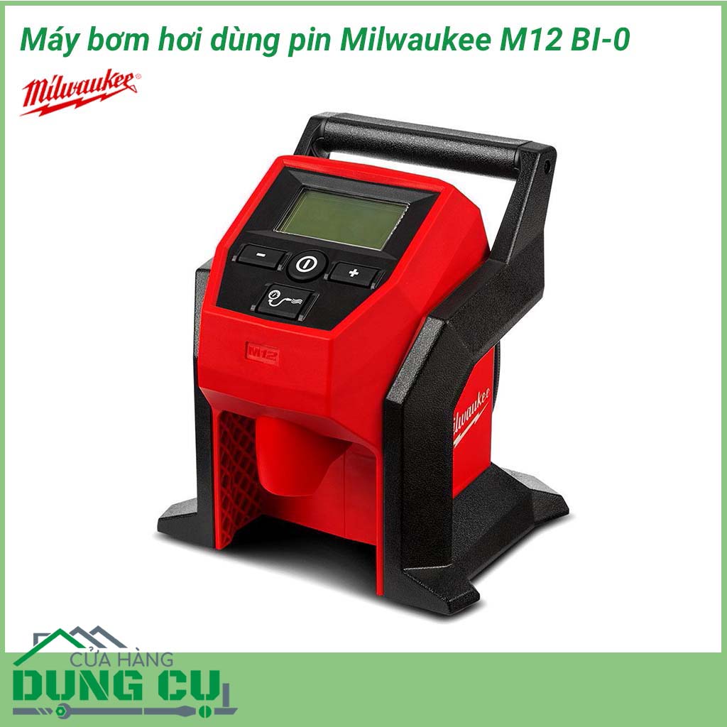 Máy bơm hơi dùng pin Milwaukee M12 BI-0&nbsp;thiết kế hiện đại cho tính linh hoạt cao cho phép mang theo dễ dàng ở bất cứ đâu, động cơ hiệu quả cao cung cấp một áp suất mạnh mẽ giúp&nbsp;bơm lốp trong thời gian ngắn.