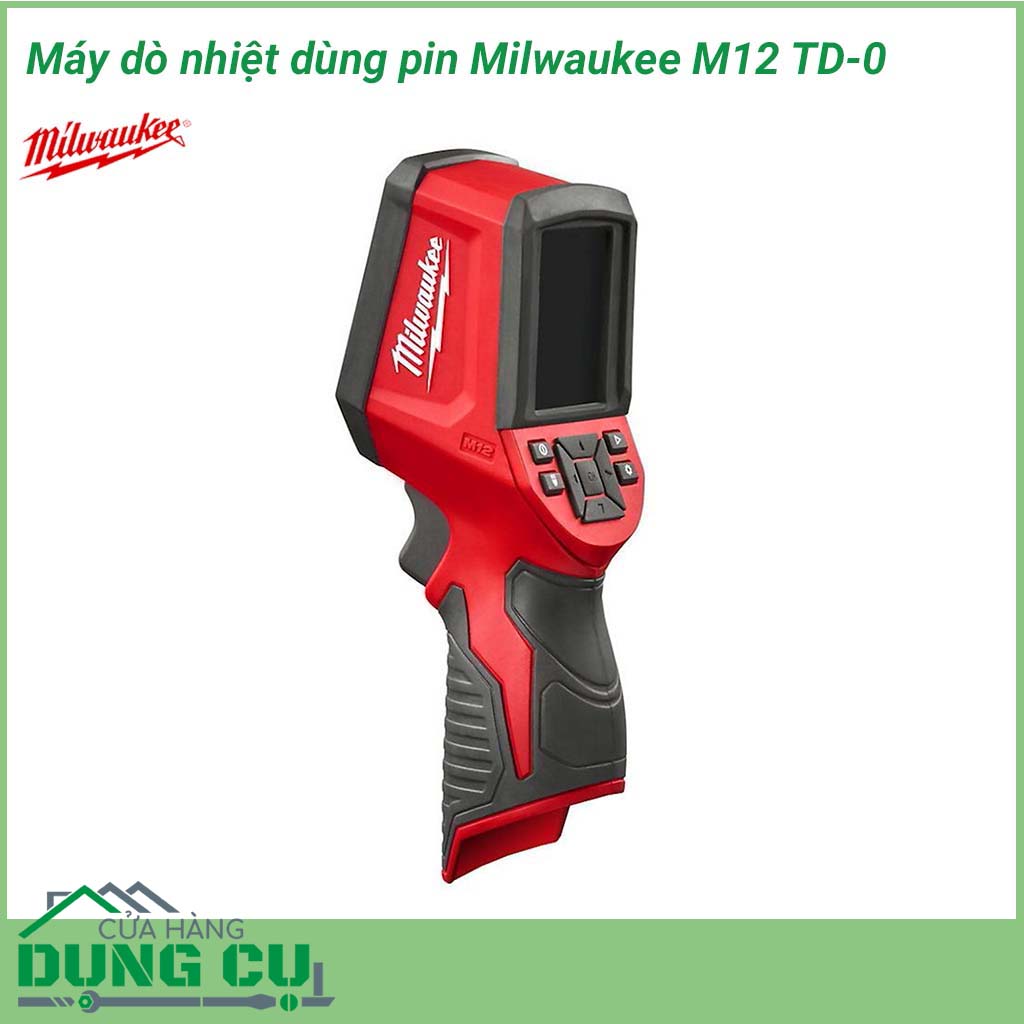 Máy dò nhiệt dùng pin Milwaukee M12 TD-0&nbsp;thiết bị đo nhiệt độ bằng hồng ngoại, công cụ hỗ trợ đắc lực cho các nhành: sản xuất, y tế…Với nhiều ưu điểm và sự tiện dụng, máy dò nhiệt độ là công cụ không thể thiếu đối với thợ bảo trì máy móc, thợ điện..
