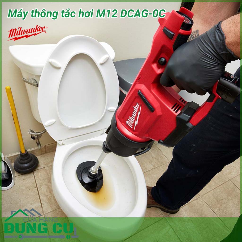 Máy thông tắc hơi Milwaukee M12 DCAG-0C&nbsp;dòng máy làm sạch công nghiệp hiện đại cho phép người dùng nhanh chóng xử lý các cống thoát nước, bồn cầu, bồn rửa…. ứng dụng nguyên lý nén hơi, luồng không khí được đẩy mạnh và thổi bay được các chất bám bẩn