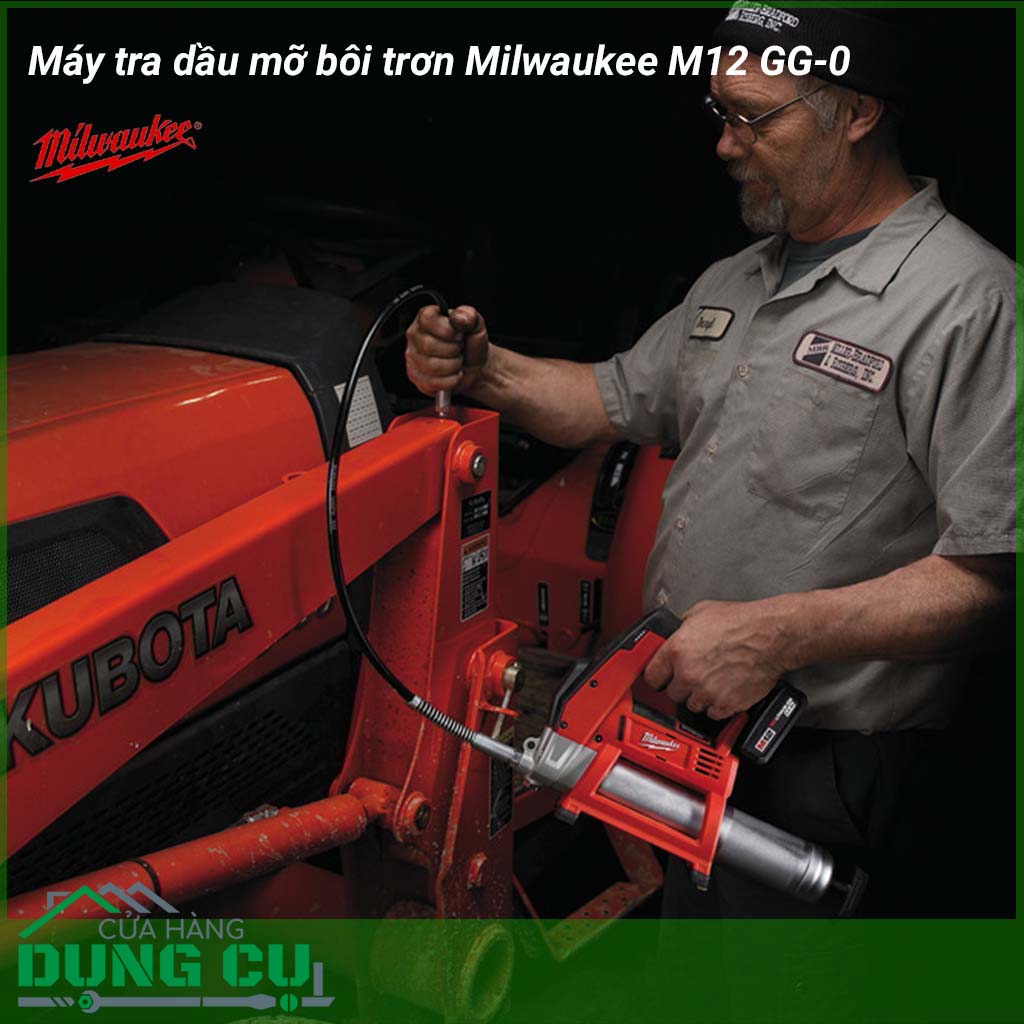 Máy tra mỡ Milwaukee M12 GG-0&nbsp;thiết bị phụ trợ không dây chuyên nghiệp dùng để bôi mỡ vào các&nbsp;bu lông, ốc vít để ngăn ngừa những hiện tượng cháy ren,&nbsp;mài mòn,...để nâng cao hiệu suất công việc.&nbsp;
