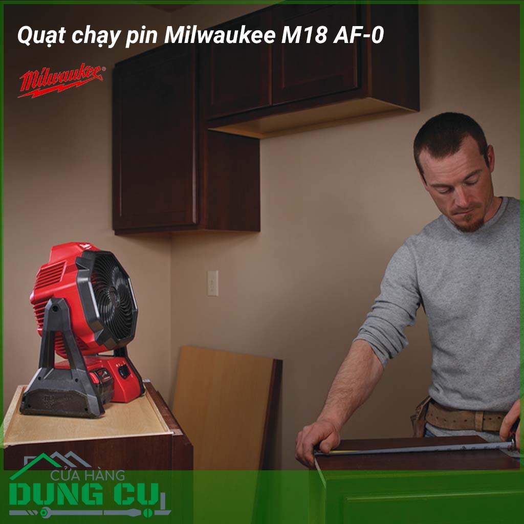 Quạt chạy pin Milwaukee M18 AF-0&nbsp;một thiết bị tiện ích cho các nhu cầu lưu thông không khí trong phòng 3,6 mx 4 m một cách hiệu quả. Thiết kế nhỏ gọn với tay cầm tích hợp để tối đa hóa tính di động cho phép mang theo tới mọi nơi một cách dễ dàng nhất.