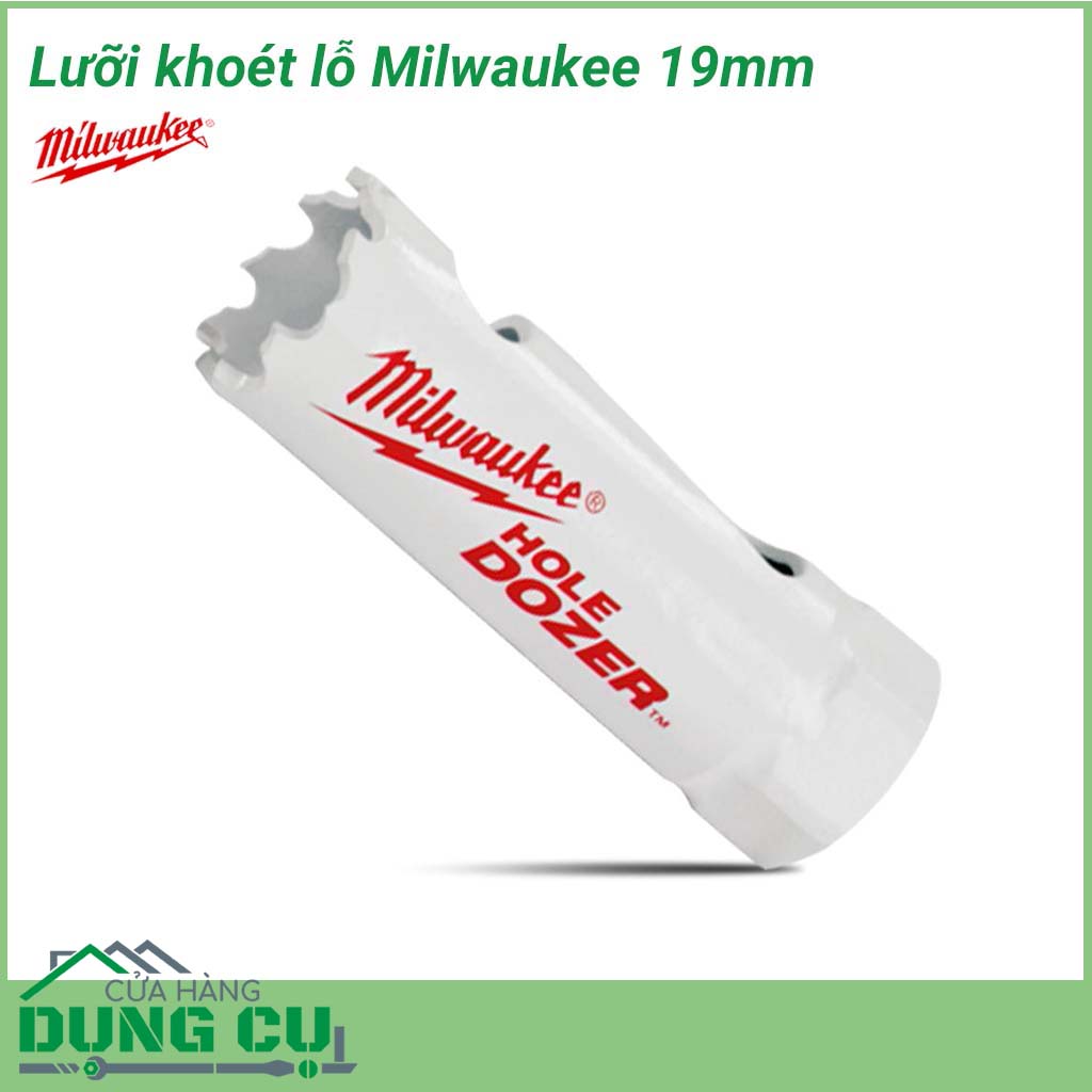 Lưỡi khoét lỗ Milwaukee 19mm&nbsp;được làm bằng chất liệu hợp kim thép cứng cáp, không hoen gỉ hay cong vênh, mài mòn trong quá trình làm việc, cho độ bền sử dụng lâu dài theo thời gian.