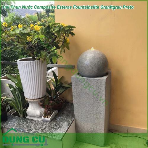 Đài Phun Nước Composite Esteras Fountainslite Granitgrau Preto nhỏ gọn được làm từ vật liệu composite nên dễ dàng di chuyển tiện lợi. Thiết kế mới lạ độc đáo mang đến vẻ đẹp hoàn mỹ cho không gian sống trong lành.