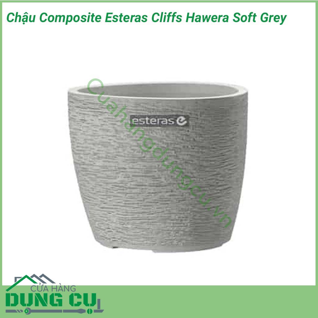 Chậu Composite Esteras Cliffs Hawera Soft Grey cao cấp được lấy ý tưởng từ các từ thiên nhiên được thiết kế mộc mạc kết hợp màu sắc trang nhã nhẹ nhàng đem lại sự sang trọng và tinh tế cho không gian nhà bạn. 
