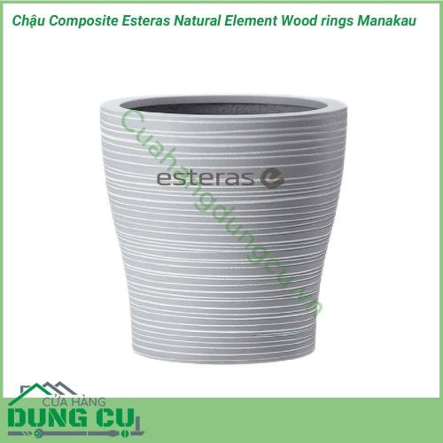 Chậu Composite Esteras Natural Element Wood rings Manakau được lấy ý tưởng từ các từ thiên nhiên được thiết kế mộc mạc kết hợp màu sắc trang nhã nhẹ nhàng đem lại sự sang trọng và tinh tế cho không gian nhà bạn.