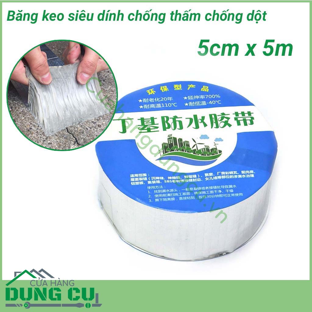 &nbsp;Băng keo siêu dính chống thấm đa năng 5cm,&nbsp;mọi người có thể sửa chữa thuận tiện và dễ dàng vật dụng trong ngôi nhà.&nbsp;DÁN 1 lần DÍNH cả đời&nbsp;là những điều mà&nbsp;Băng keo siêu dính chống thấm đa năng 5cm có thể làm được