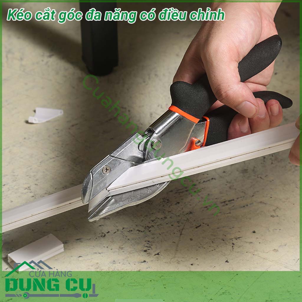 Kéo cắt góc điều chỉnh&nbsp;thiết kế dạng bàn cắt nhỏ chuyên dành cho các thợ sửa chữa nhà cửa, thợ điện chuyên dùng. Cho phép cắt ghép với các góc cắt từ 45° đến 135°.&nbsp;Cắt góc siêu nhanh - siêu chính xác, miếng điều chỉnh góc linh hoạt, vạch số rõ nét