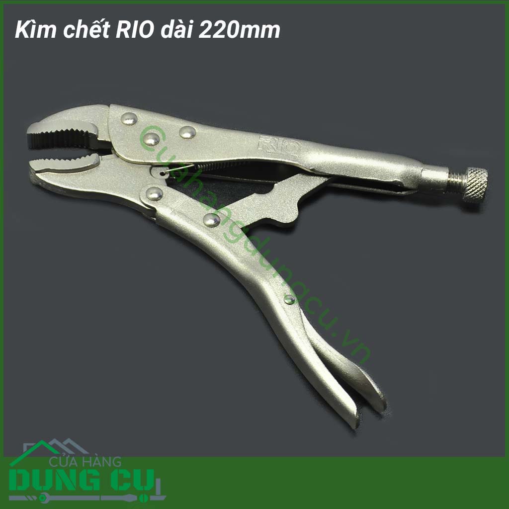 Kìm chết RIO dài 220mm hay được dùng để kẹp/giữ/vặn vật hay chất liệu nào đó, đây cũng là món đồ nghề cần thiết nên có trong hộp đồ nghề của gia đình và thợ sửa chữa chuyên nghiệp...&nbsp;