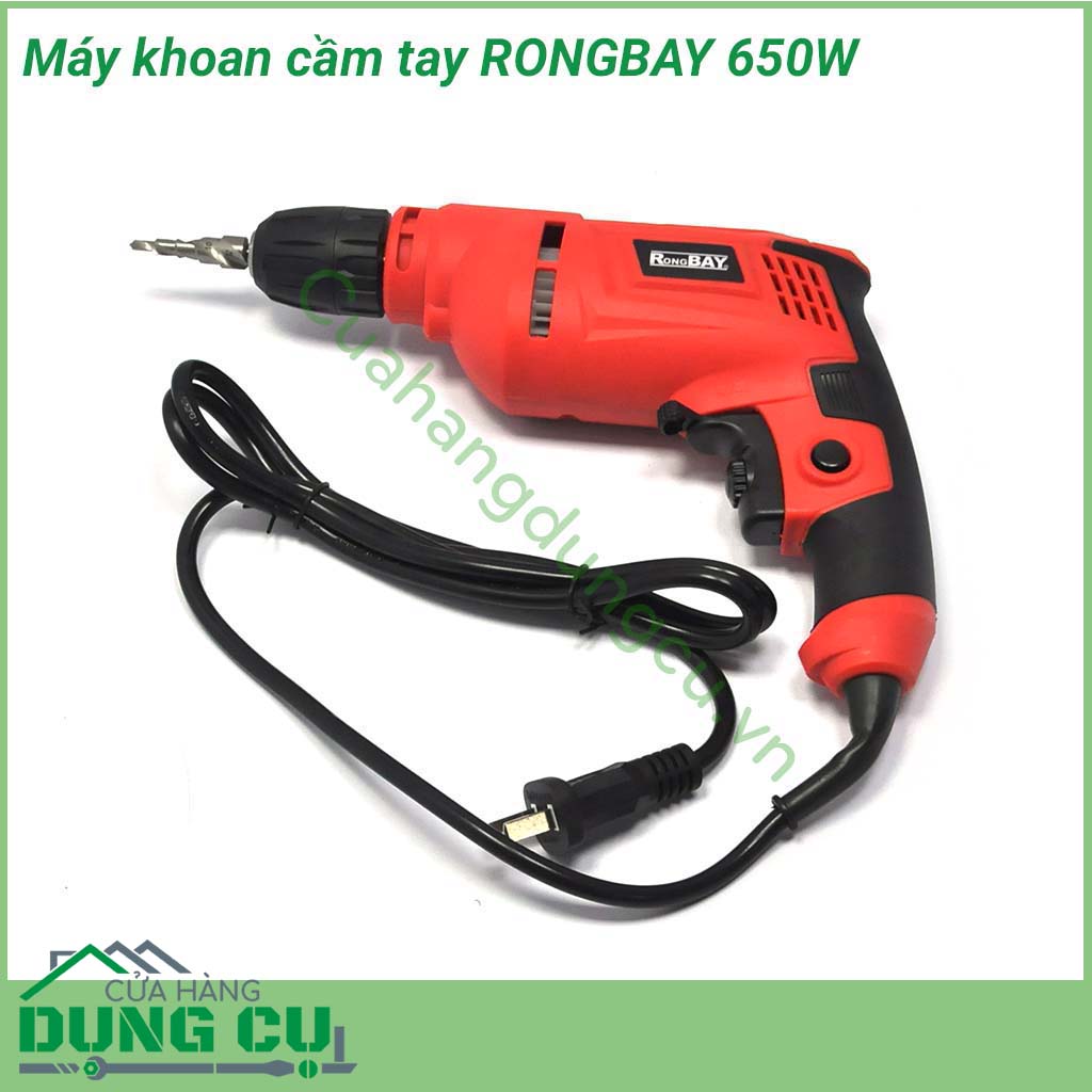 Máy khoan RONGBAY cầm tay 650W&nbsp;được người sử dụng tin dùng bởi những tính năng nổi bật như máy hoạt động khỏe khoắn, đem lại hiệu quả cao trong công việc. Ngoài ra, máy còn có kết cấu nhỏ gọn, đem lại sự nhẹ nhàng, tiện dụng. 