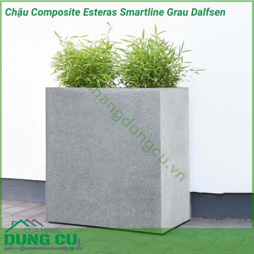 Chậu hoa Composite Esteras Smartline Grau Dalfsen được làm từ nhựa polyester resin gia cường bằng sợi thủy tinh (fiberglass). Chậu composite được ưa chuộng với các tính năng mới NHẸ – BỀN – ĐẸP.