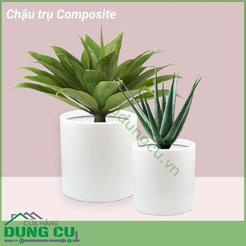 Chậu trụ Composite với kiểu dáng tao nhã thích hợp cho cả đặt trong mọi không gian nội ngoại thất từ nhà ở đến sảnh, hành lang, văn phòng công ty,...Chất liệu Composite giúp chậu tuy dáng to nhưng vẫn đẹp và thu hút, bền chắc theo thời gian.