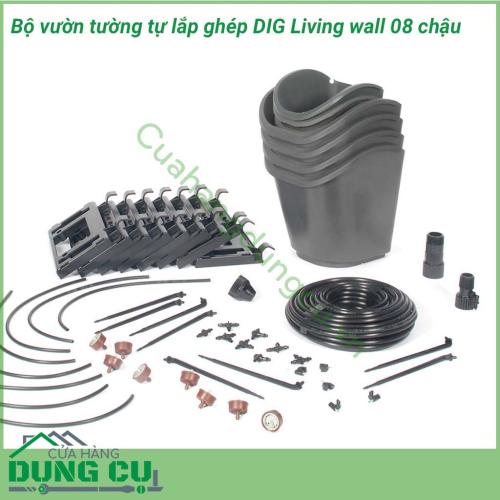 Bộ Vườn Tường 8 Chậu Tự Lắp Ghép Living Wall DIG GLW08 cung cấp một khái niệm mới trong việc làm vườn tại nhà, giúp người dùng dễ dàng set up khu vườn đứng, và có thể mở rộng chúng bằng cách nối tiếp các modul.