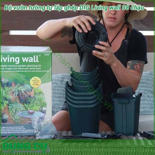 Bộ Vườn Tường 8 Chậu Tự Lắp Ghép Living Wall DIG GLW08 cung cấp một khái niệm mới trong việc làm vườn tại nhà, giúp người dùng dễ dàng set up khu vườn đứng, và có thể mở rộng chúng bằng cách nối tiếp các modul.