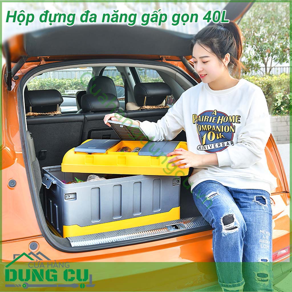 Hộp đựng đa năng gấp gọn 40L&nbsp;sẽ giúp bạn dọn dẹp ngôi nhà hay ô tô trở nên ngăn nắp gọn gàng.&nbsp;Hộp đựng đa năng gấp gọn 40L dùng đựng đồ cốp sau ô tô, đi siêu thị, đi picnic…rất tiện dụng.
