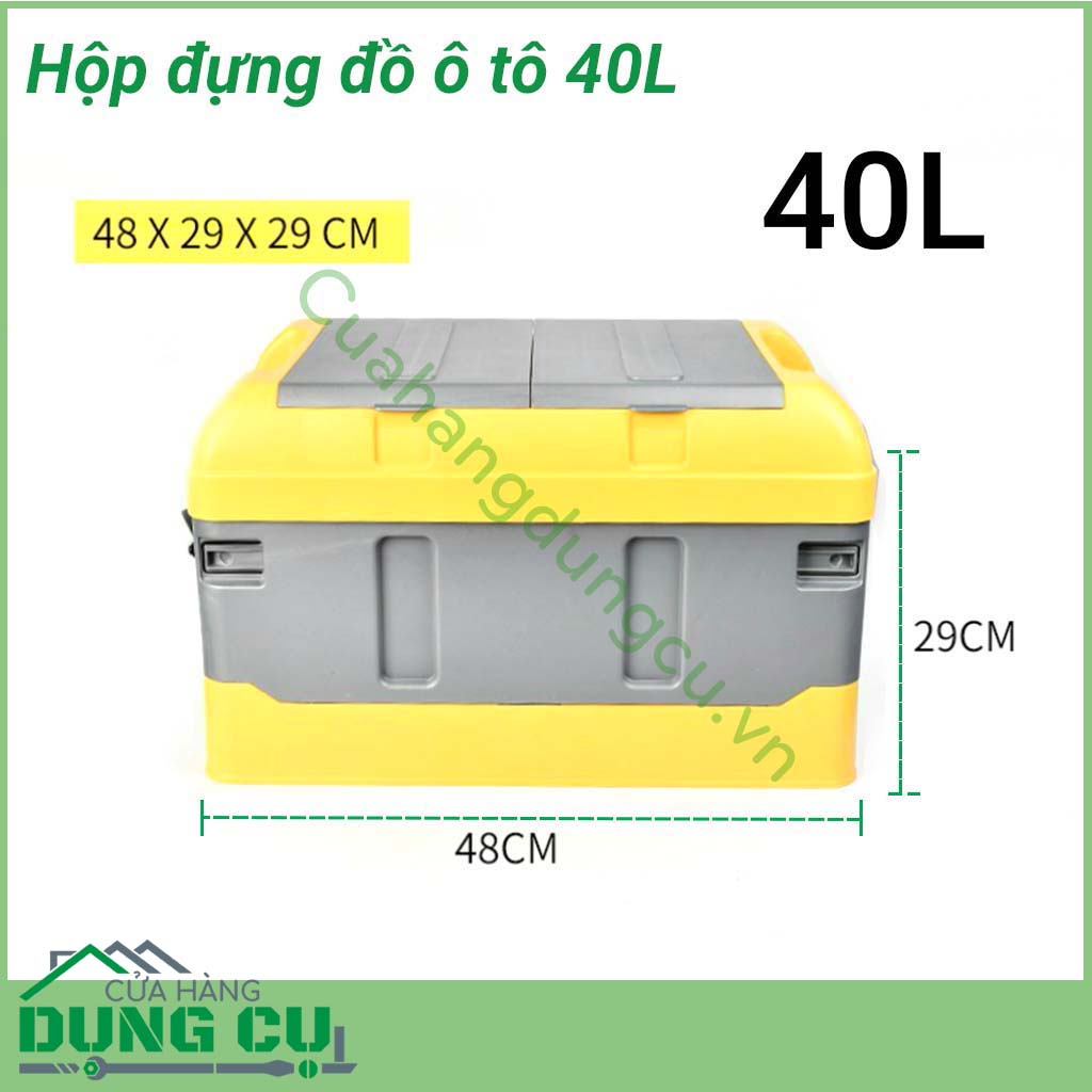Hộp đựng đồ ô tô 40L sẽ là giải pháp tuyệt vời giúp bạn sắp xếp đồ đạc ngăn nắp và gọn gàng hơn.&nbsp;Đựng quần áo, thực phẩm đồ đạc trong nhà, thùng chứa trong xe hơi, đựng đồ picnic,...tiện lợi