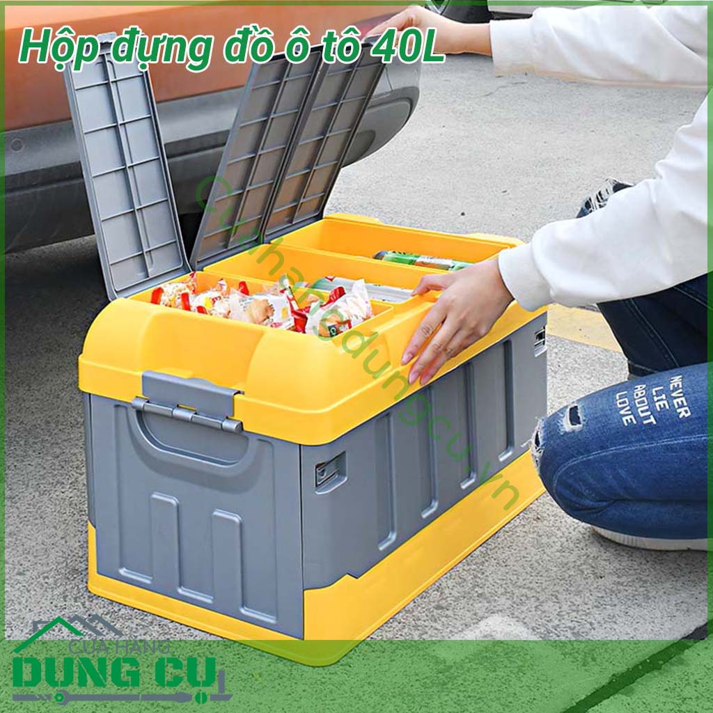 Hộp đựng đồ ô tô 40L sẽ là giải pháp tuyệt vời giúp bạn sắp xếp đồ đạc ngăn nắp và gọn gàng hơn.&nbsp;Đựng quần áo, thực phẩm đồ đạc trong nhà, thùng chứa trong xe hơi, đựng đồ picnic,...tiện lợi