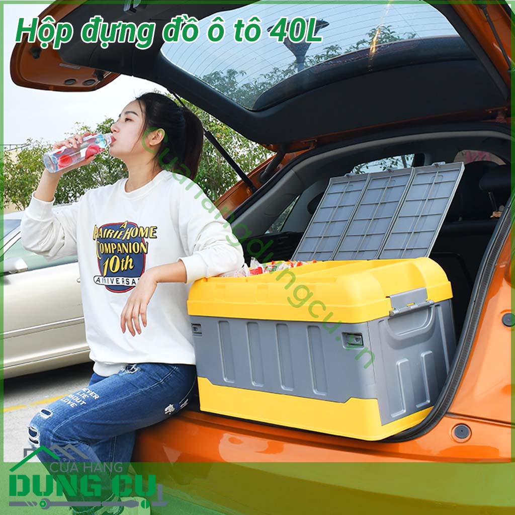 Hộp đựng đồ ô tô 40L sẽ là giải pháp tuyệt vời giúp bạn sắp xếp đồ đạc ngăn nắp và gọn gàng hơn.&nbsp;Đựng quần áo, thực phẩm đồ đạc trong nhà, thùng chứa trong xe hơi, đựng đồ picnic,...tiện lợi