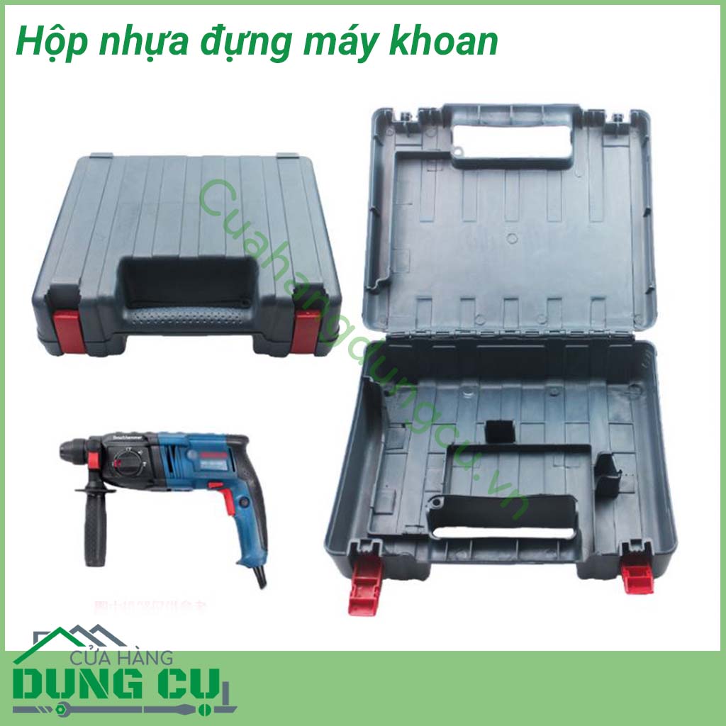 Hộp nhựa đựng máy khoan, máy mài, máy bắt vít&nbsp;thuận tiện để mang máy khoan đi mọi lúc, mọi nơi mà không sợ máy bị hư hỏng. Ngoài ra, còn có thể dùng để mang theo những dụng cụ hỗ trợ công việc như mũi khoan, dao, thước,...