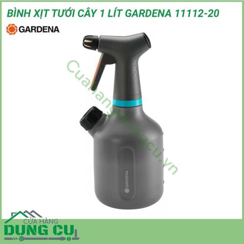 Bình xịt tưới cây 1 lít Gardena 11112-20 được thiết kế và sản xuất trên dây chuyền và công nghệ của Đức. Với vật liệu là từ nhựa HPDE cao cấp có được độ bền cao, thích nghi được với sự khắc nghiệt của thời tiết ngoài trời. 