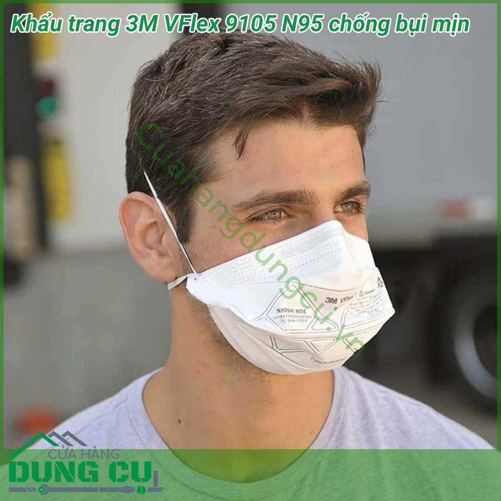 Khẩu trang 3M VFlex 9105 N95 chống bụi và virus&nbsp;là sản phẩm khẩu trang cao cấp đến từ thương hiệu 3M. Sản phẩm khẩu trang N95 9105&nbsp;với khả năng lọc được hạt hạt PM siêu nhỏ, lọc được mùi khó khó chịu, lọc được cả vi khuẩn virut gây hại đến sức khỏe