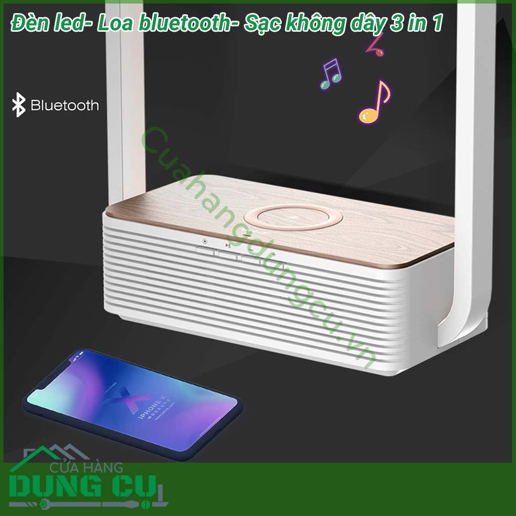 Đèn led - Loa bluetooth - Sạc không dây 3 in 1 đa năng,&nbsp;thiết kế sang trọng, nhỏ gọn và cực kỳ thuận tiện khi mang theo bên mình.