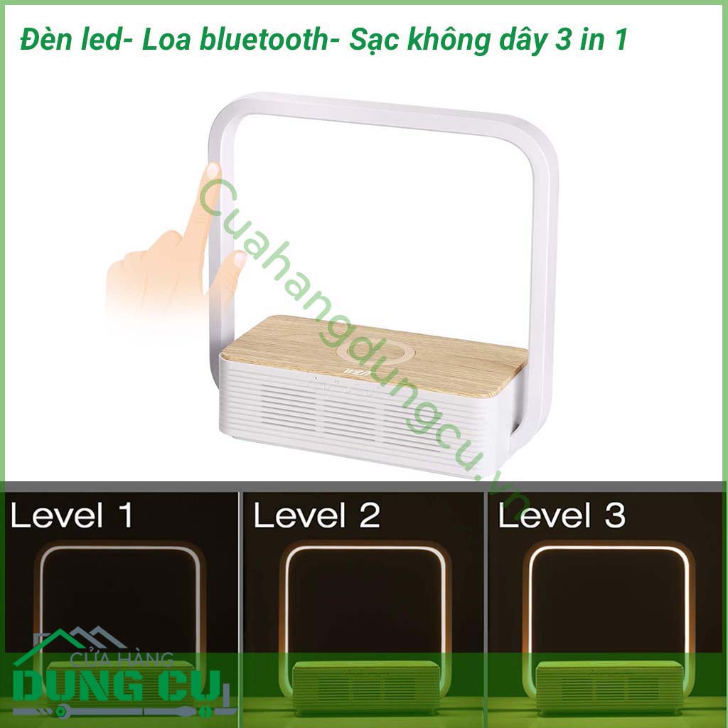 Đèn led - Loa bluetooth - Sạc không dây 3 in 1 đa năng,&nbsp;thiết kế sang trọng, nhỏ gọn và cực kỳ thuận tiện khi mang theo bên mình.