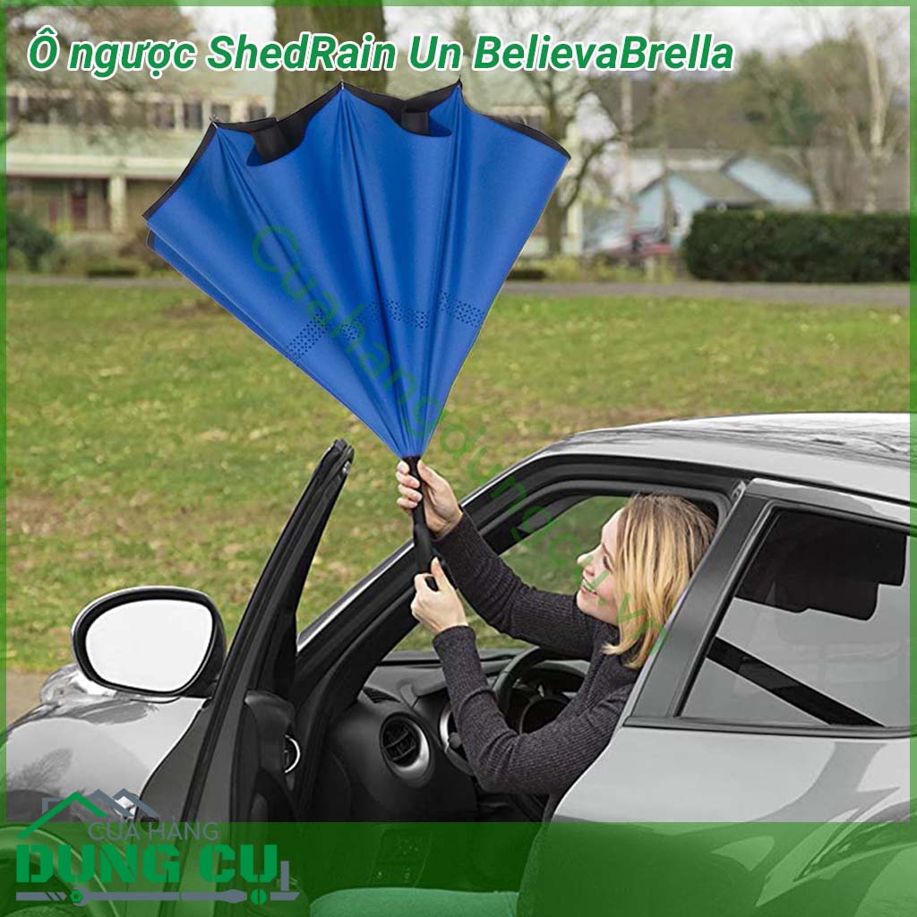 Ô ngược ShedRain Un BelievaBrella&nbsp;Thiết kế đột phá; mở và đóng theo chiều ngược lại so với ô truyền thống.&nbsp;Vô cùng phù hợp với những người thường xuyên đi ô tô. Ô có 2 lớp vải chống thấm nước; tăng cường khả năng chống nắng; che mưa.