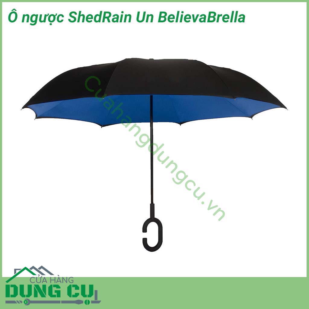Ô ngược ShedRain Un BelievaBrella&nbsp;Thiết kế đột phá; mở và đóng theo chiều ngược lại so với ô truyền thống.&nbsp;Vô cùng phù hợp với những người thường xuyên đi ô tô. Ô có 2 lớp vải chống thấm nước; tăng cường khả năng chống nắng; che mưa.