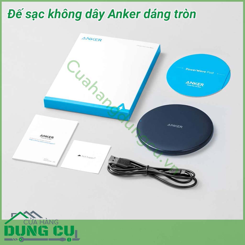 Đế sạc không dây Anker dáng tròn&nbsp;sở hữu tính năng thông minh vô cùng tiện lợi vì không cần cắm dây sạc, chỉ cần đặt điện thoại lên và thế là pin sẽ được sạc đầy cực tiện