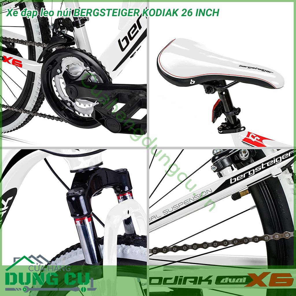 Xe đạp leo núi BERGSTEIGER KODIAK 26 inch&nbsp;với kích thước 26 inch, phù hợp cho học sinh có chiều cao từ 1,50 m cũng như người lớn (đến 1m75). Mô hình xe đẹp bắt mắt tuyệt đối