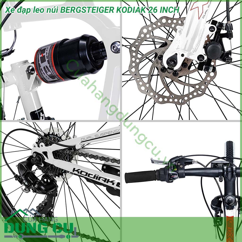 Xe đạp leo núi BERGSTEIGER KODIAK 26 inch&nbsp;với kích thước 26 inch, phù hợp cho học sinh có chiều cao từ 1,50 m cũng như người lớn (đến 1m75). Mô hình xe đẹp bắt mắt tuyệt đối