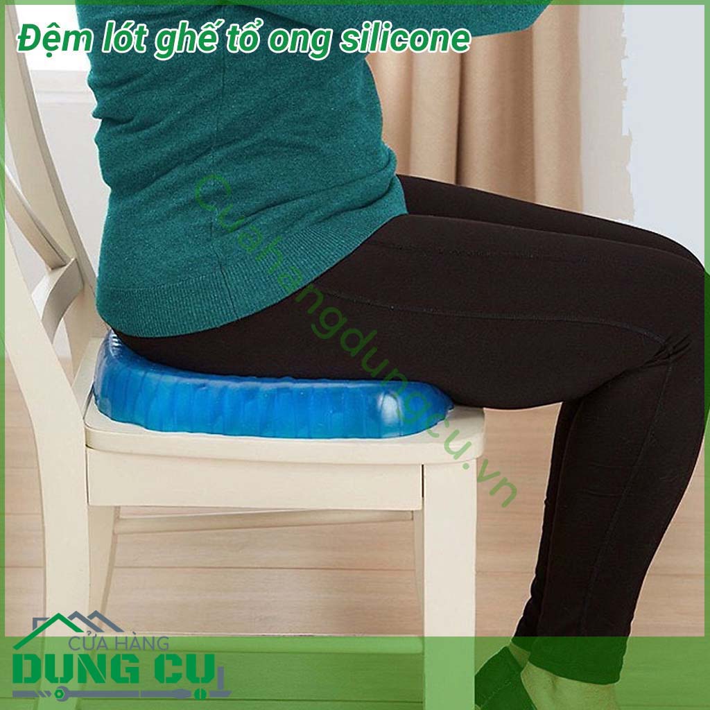 Đệm lót ghế tổ ong silicon với thiết kế tổ ong, độ bền cao và có sức đàn hồi cực tốt dựa trên nguyên tắc hấp thụ áp lực tuyệt đối, đệm ngồi lâu không bị biến dạng, càng ngồi lâu càng thoải mái.