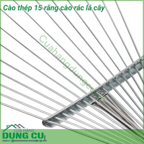 Cào thép 15 răng cào rác lá cây thiết kế thông minh có thể thu ngắn kéo dài rất tiện lợi di chuyển cất giữ. Với 15 răng bằng thép các lá khô bọc nylon dễ dàng được thu gom một cách dễ dàng Trọng lượng nhẹ người lớn trẻ em đều có thể sử dụng