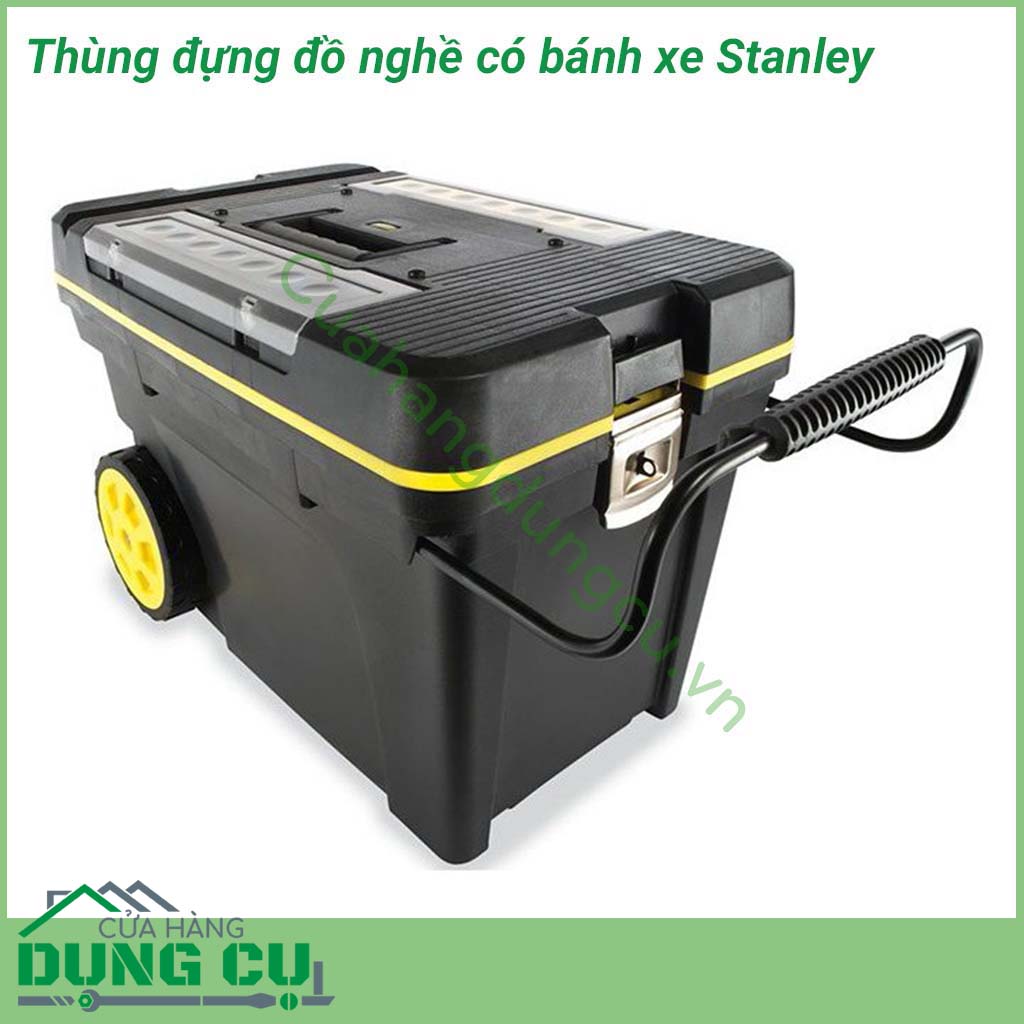Thùng đựng đồ nghề có bánh xe Stanley 1-92-904&nbsp;được thiết kế nhỏ gọn, được làm bằng nhựa ABS cao cấp, không thấm nước, dùng để chứa đụng các thiết bị, dụng cụ cầm tay. Thùng có trọng lượng nhẹ, dễ dàng di chuyển khi làm việc.